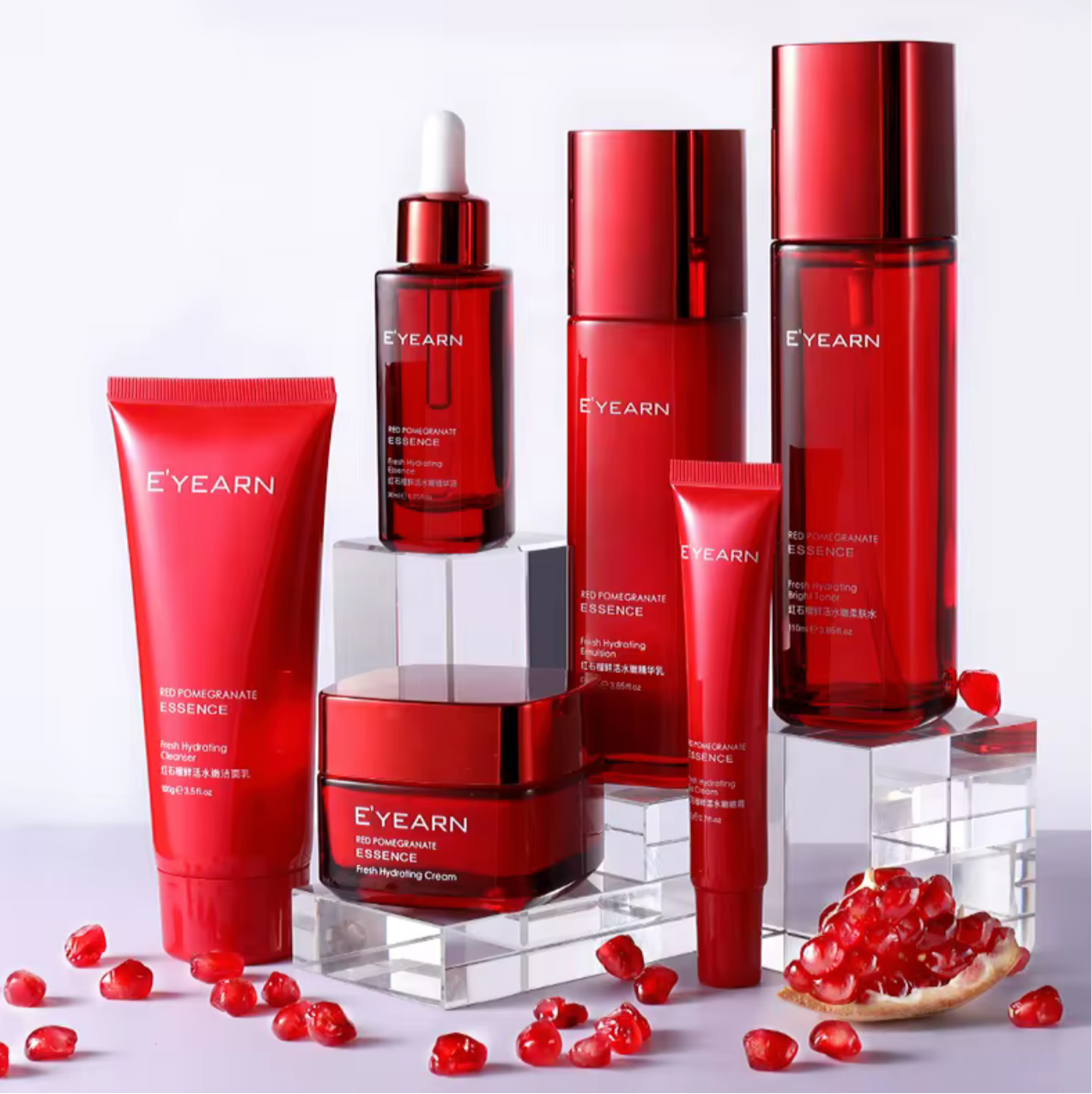 E’YEARN RED POMEGRANATE SKINCARE SIX-PIECE SET