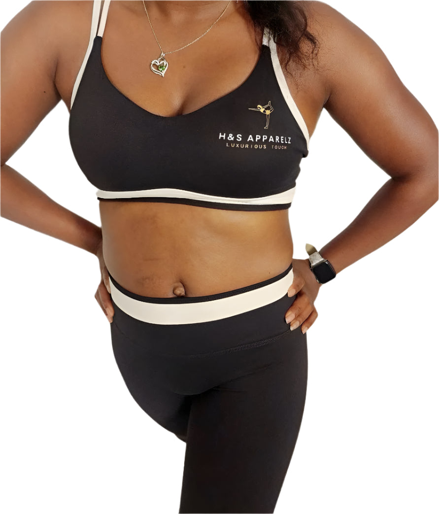 Sports Bra+High Waisted Legging/Shorts(Brown set)